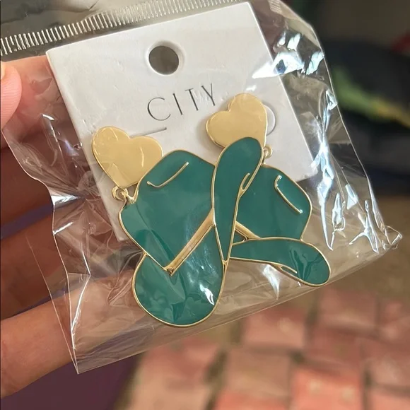 Earrings with Metallic Accents / Boho Style - Picture 3 of 5